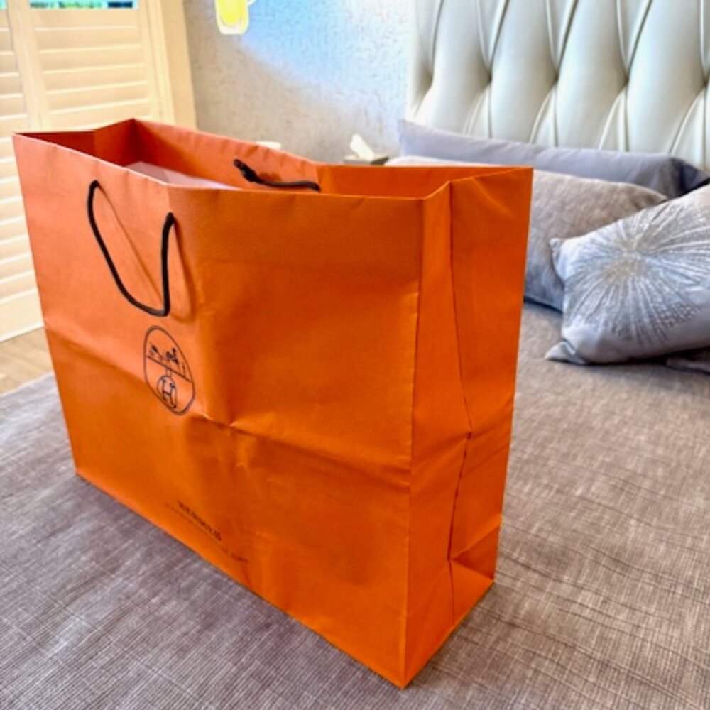 Hermes Orange Shopping Bag